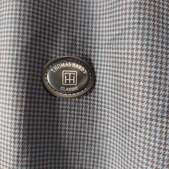 Thomas Hardy Blue Jacket Size L Classic Herringbone Zip Up Members High Neck L - Picture 10 of 11